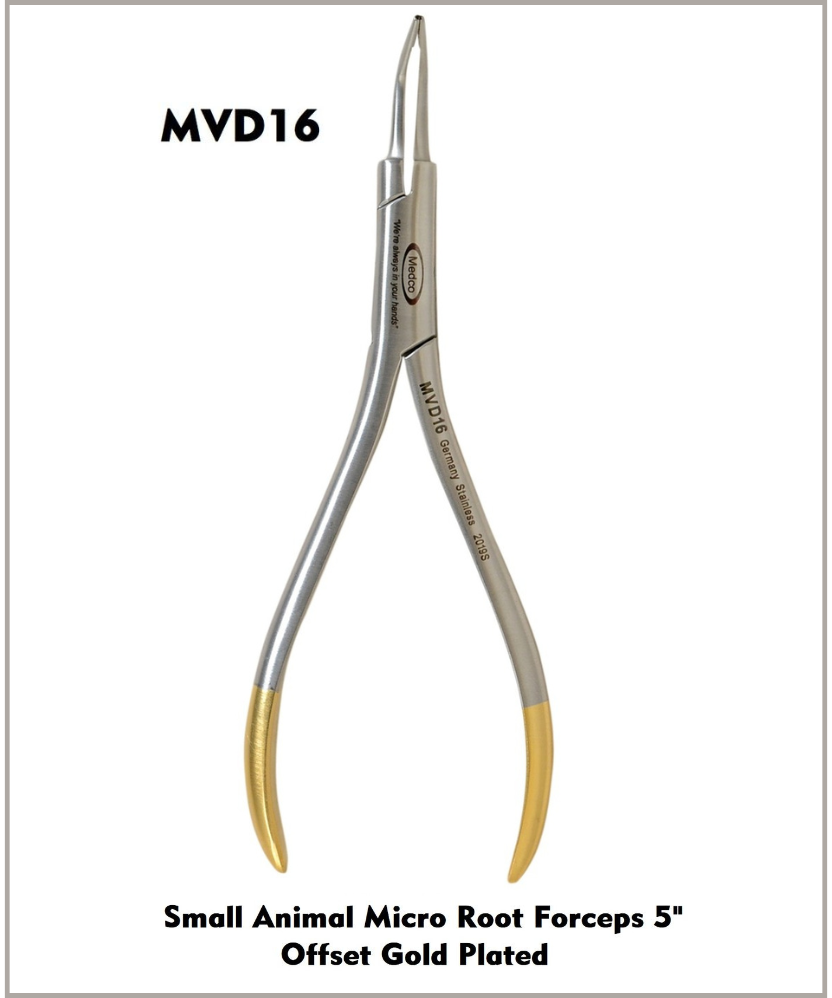 Micro Root Forceps with 90° Angle 5" GOLD HANDLES