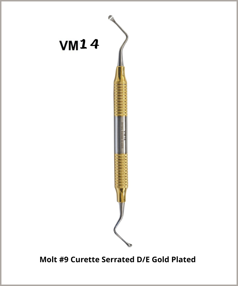 Molt #9 Curette Serrated D/E Gold Plated