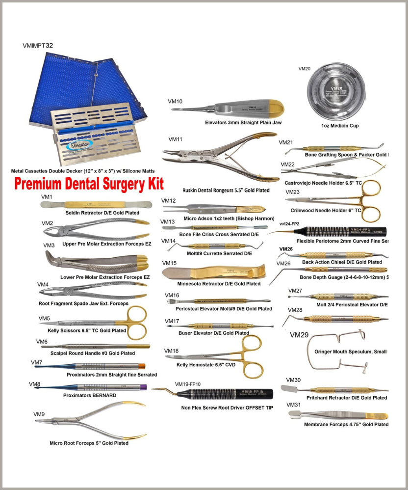 Premium Implant Surgery Kit with Sterile Cassette