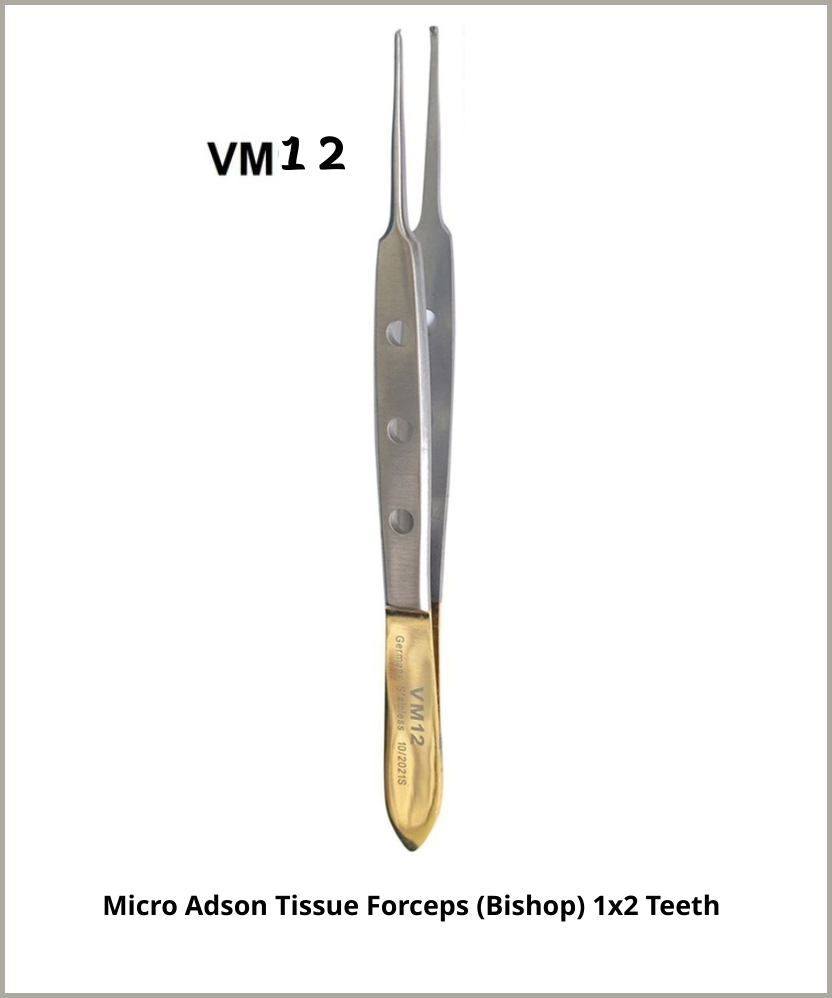 Micro Adson Tissue Forceps (Bishop) 1x2 Teeth