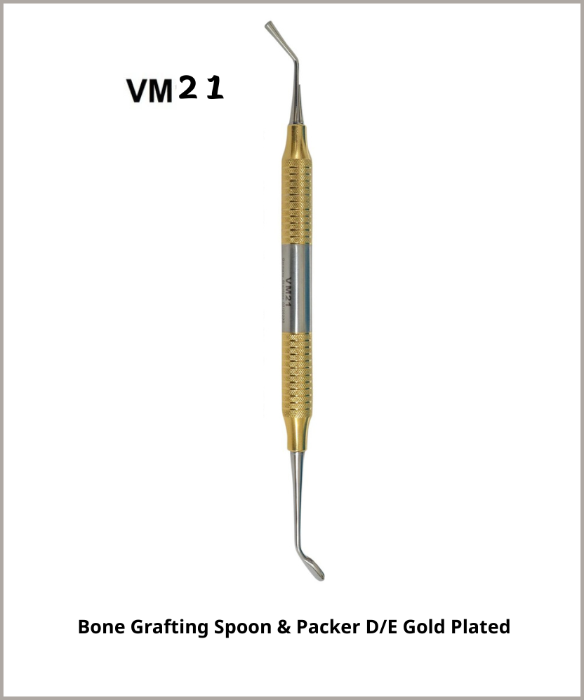 Bone Grafting Spoon & Packer D/E Gold Plated