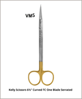 Kelly Scissors 6½" Curved TC One Blade Serrated
