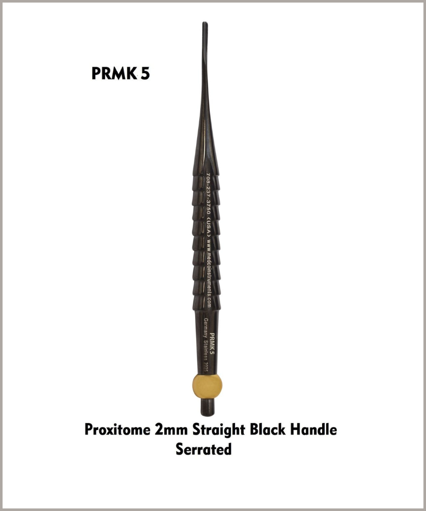 Proxitome 2mm Straight Black Handle Serrated