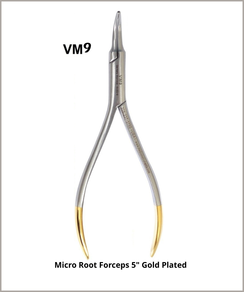 Micro Root Forceps 5" Gold Plated
