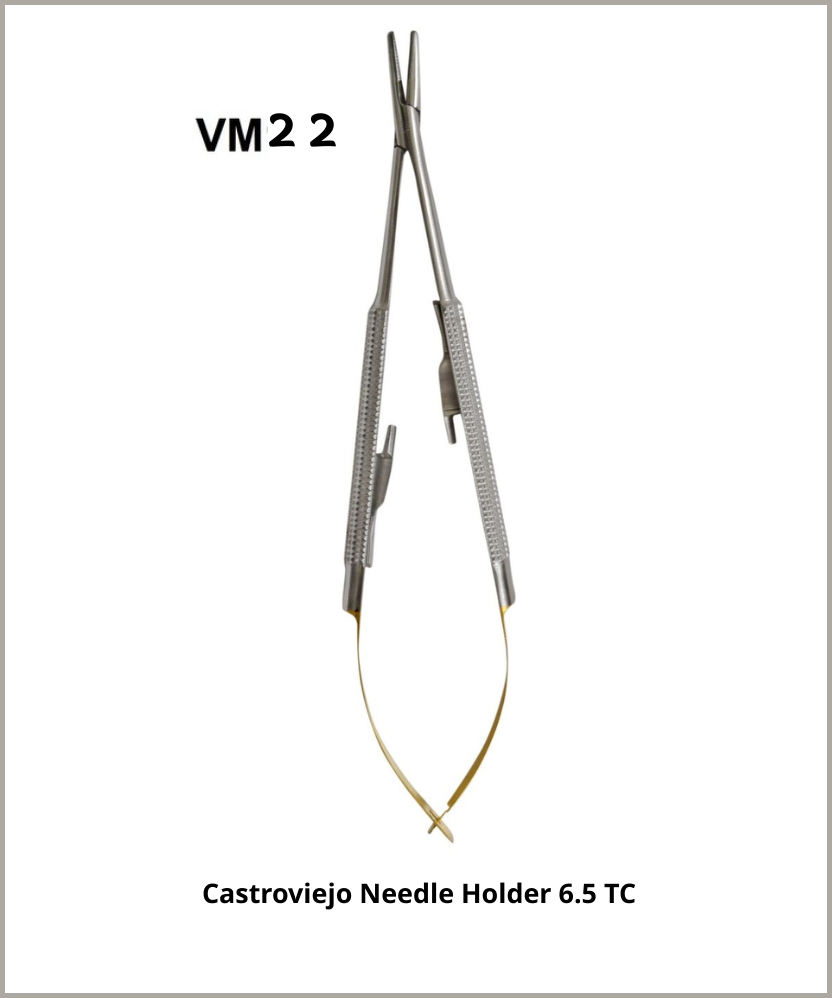 Castroviejo Needle Holder TC Jaws Round Handle 6½"