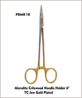 Crilewood Needle Holder 6" TC Jaws Gold Handles