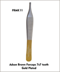 Adson Brown Forceps 7x7 teeth Gold Plated